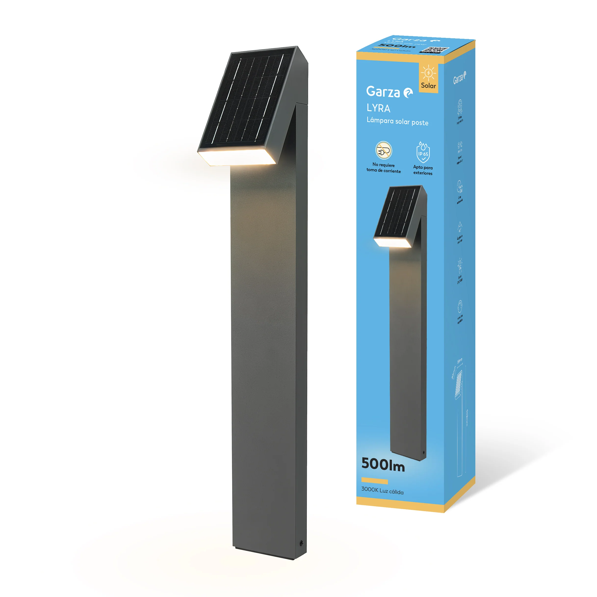 Poste solar premium Lryra 500 lm, autonomía hasta tres días nublados - Image 2